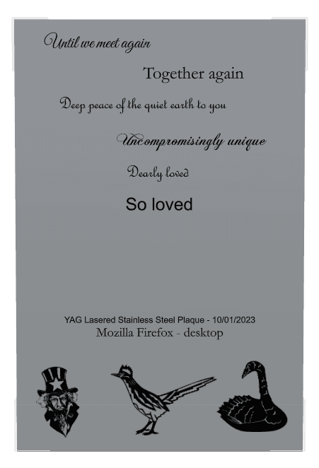 Rectangle (portrait) Stainless Steel Plaque – bird preview