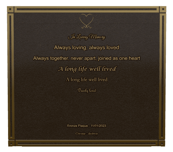 Bronze Plaque Bronze Plaque – In Loving Memory preview