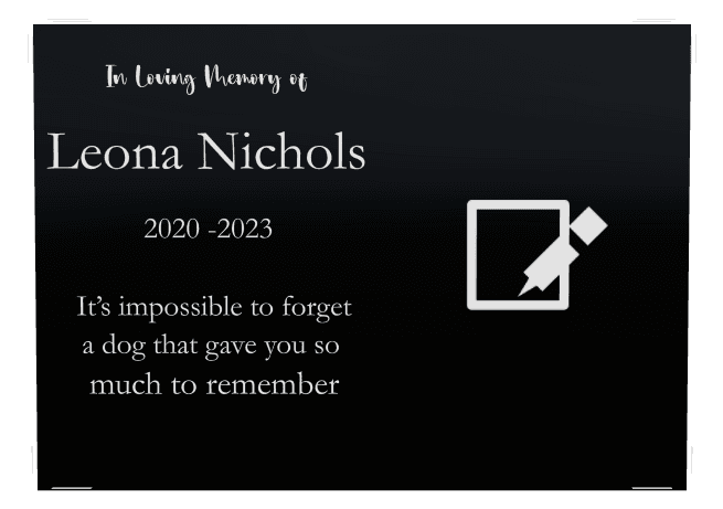 Rectangle 175x125 Laser-Etched Black Granite Plaque – In Loving Memory preview