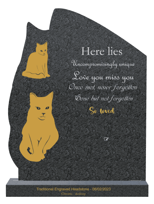 Laser-Etched Black Granite Headstone – Gone But Not Forgotten preview