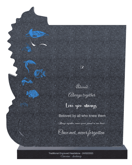 Traditional Engraved Headstone – Fish preview