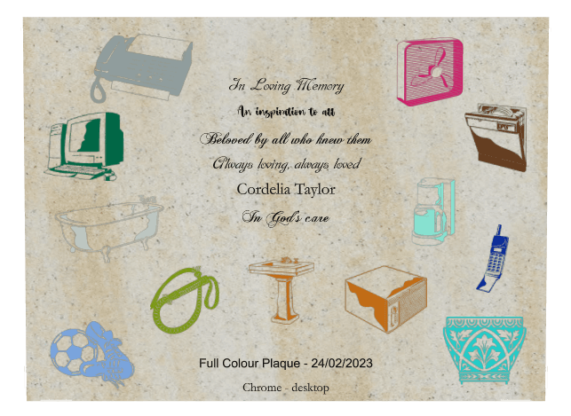 Full-colour Plaque Bronze Plaque – In Loving Memory preview