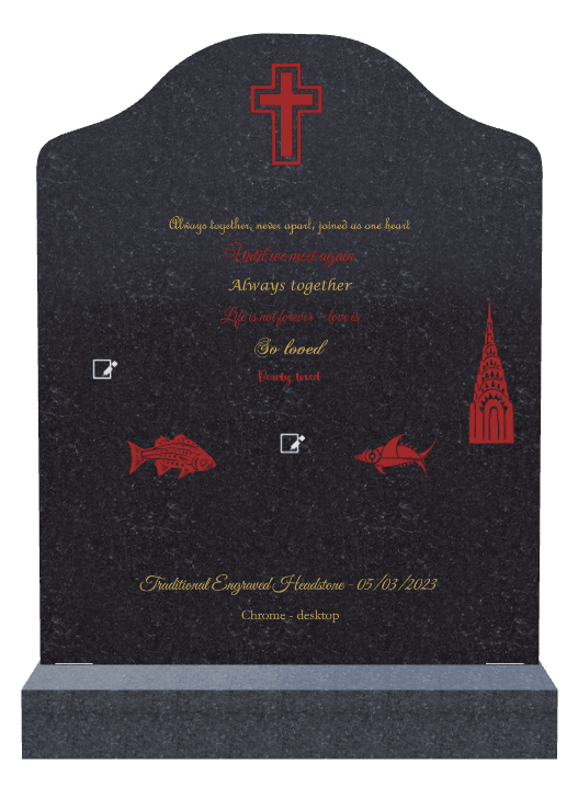 Traditional Engraved Headstone – Until we Meet Again preview