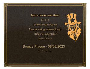 Bronze Plaque - Rest in Peace 6 memorial design preview