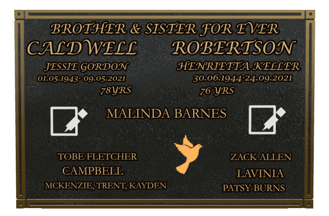 Rectangle (landscape) Bronze Plaque – dove preview