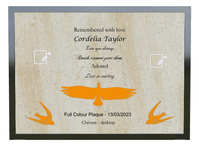 Full-colour Plaque Full Color Plaque – Bird Plaque preview