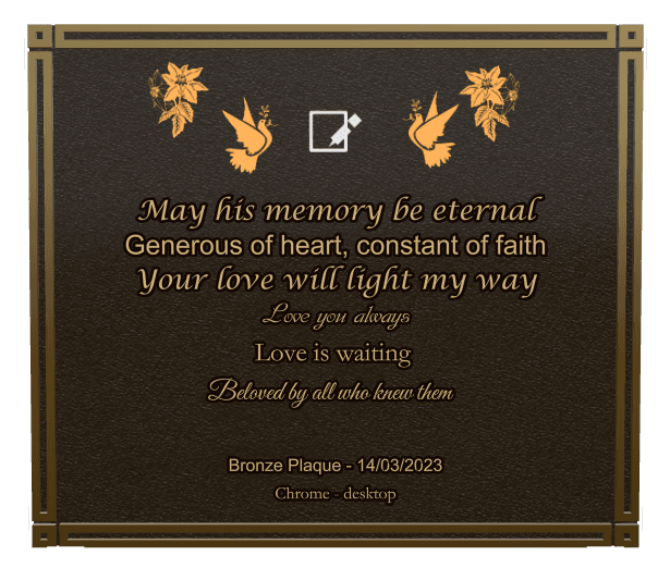 Bronze Plaque Bronze Plaque – Dove Flower preview