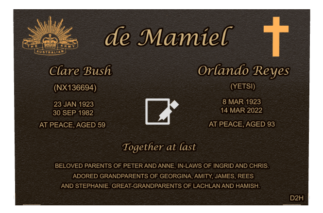 Rectangle (landscape) Bronze Plaque – cross preview