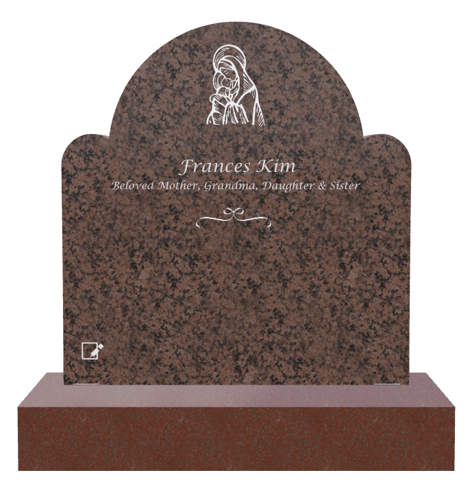 Traditional Engraved Headstone – Heart preview