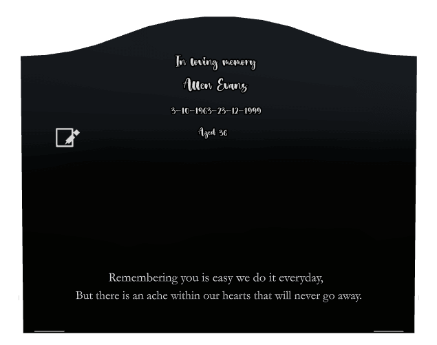 Serpentine Laser-Etched Black Granite Headstone – In Loving Memory preview