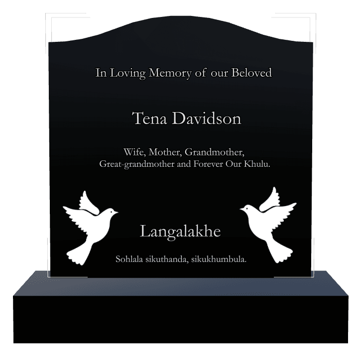 Serpentine Laser-Etched Black Granite Headstone – In Loving Memory preview