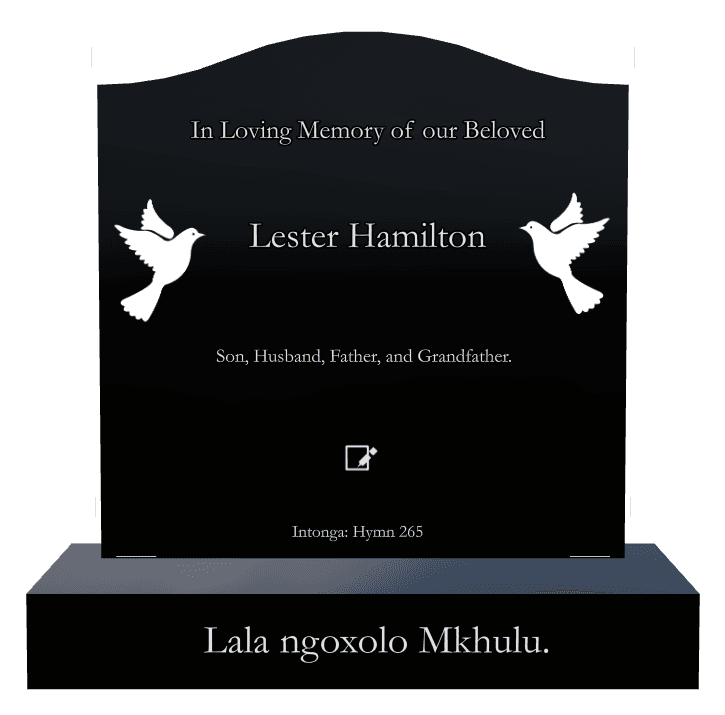 Serpentine Laser-Etched Black Granite Headstone – In Loving Memory preview