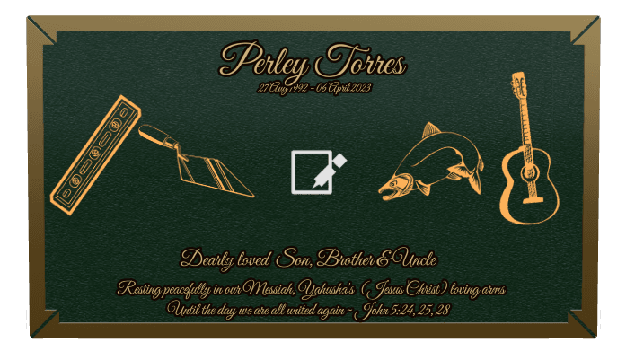 Rectangle (landscape) Bronze Plaque – fish preview