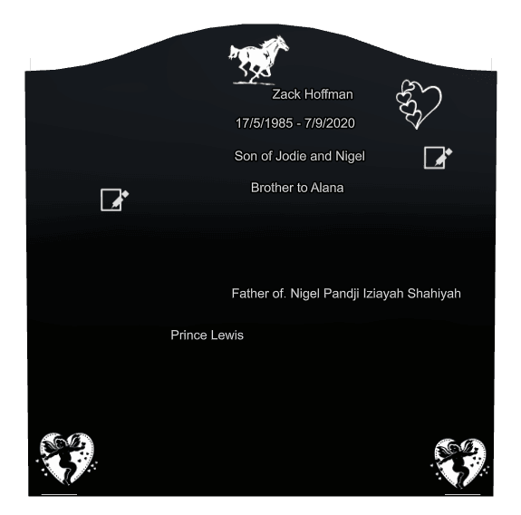 Serpentine Laser-Etched Black Granite Headstone – James preview