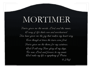 Serpentine - Song Headstone memorial design preview