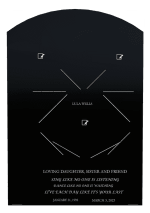 Curved Top - Daughter memorial design preview