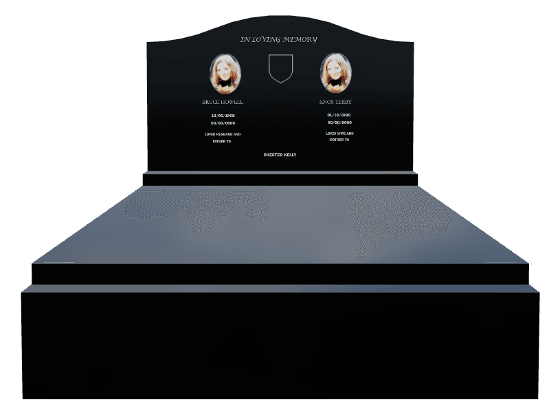 Serpentine Laser-Etched Black Granite Monument – In Loving Memory preview