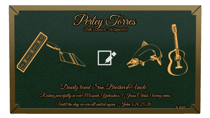 Rectangle (landscape) Bronze Plaque – fish preview