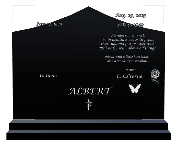 Serpentine Laser-Etched Black Granite Headstone – John preview