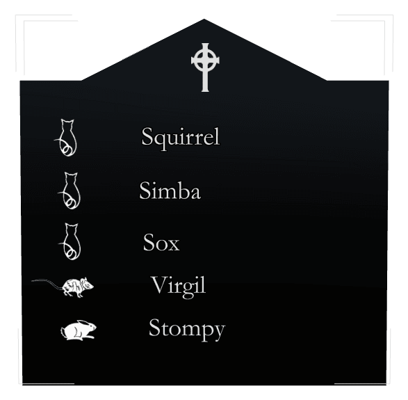 Gable Laser-Etched Black Granite Headstone – Bird Cat preview