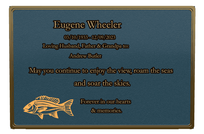Rectangle (landscape) Bronze Plaque – fish preview