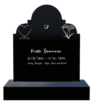 Headstone 32 - Flower Heart memorial design preview