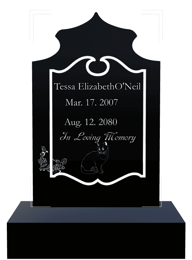 Laser-Etched Black Granite Headstone – In Loving Memory Headstone preview