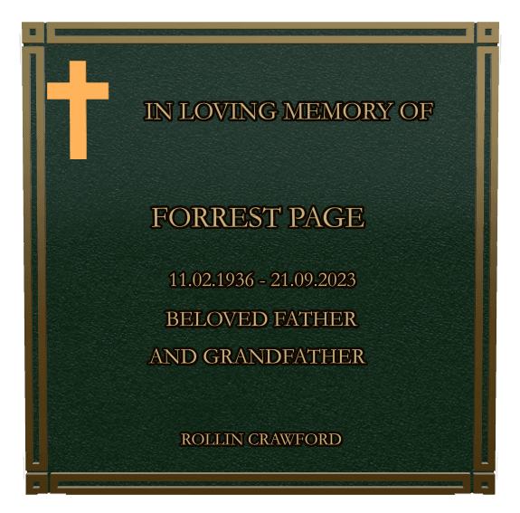 Rectangle (landscape) Bronze Plaque – cross preview