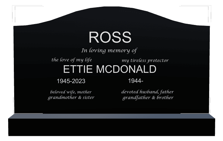 Serpentine Laser-Etched Black Granite Headstone – Devoted Husband preview