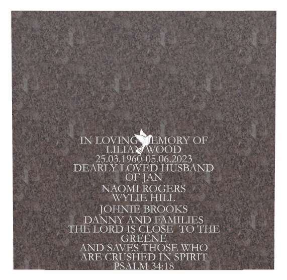 Rectangle (landscape) Traditional Engraved Plaque – dove preview