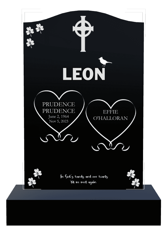 Serpentine Laser-Etched Black Granite Headstone – John preview
