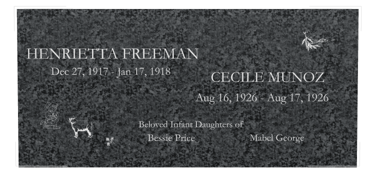 Square Traditional Engraved Headstone – Bird Flower preview