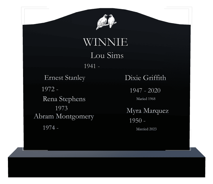 Serpentine Laser-Etched Black Granite Headstone – James preview
