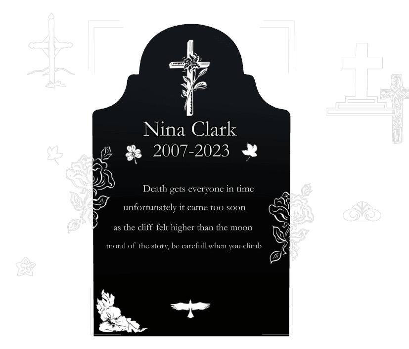 Laser-Etched Black Granite Headstone – Bird Cross preview