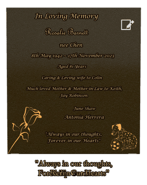 Rectangle Portrait Much Loved Plaque memorial design preview