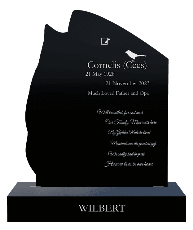 Laser-Etched Black Granite Headstone – Much Loved preview