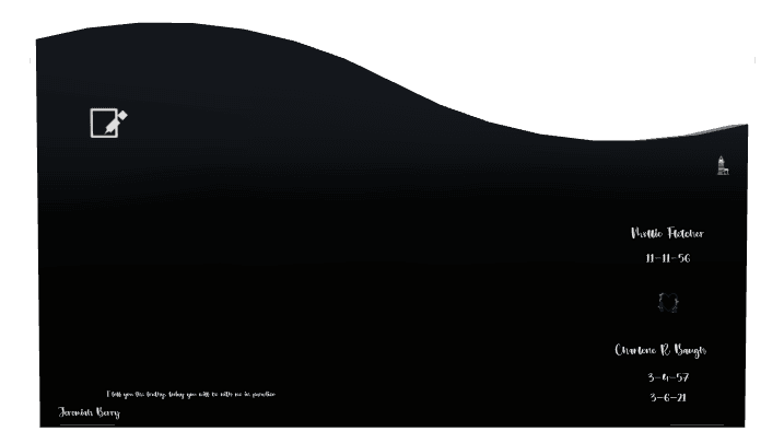 Left Wave Laser-Etched Black Granite Headstone – Luke preview