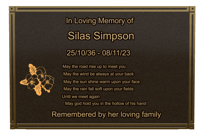 Rectangle (landscape) Bronze Plaque – flower preview