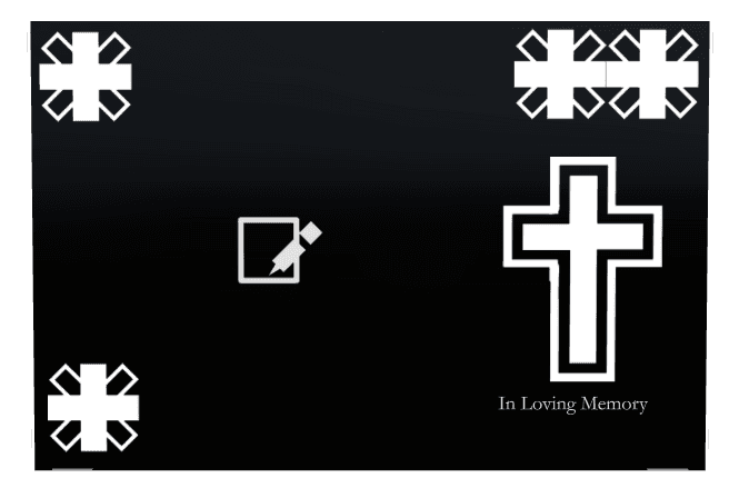 Rectangle (landscape) Laser-Etched Color Plaque – cross preview