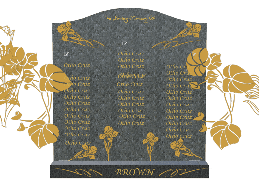 Serpentine Traditional Engraved Headstone – In Loving Memory preview