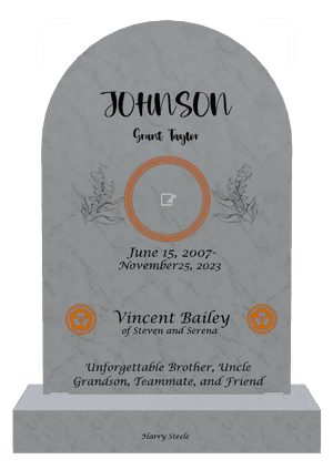 Half Round - Malachi memorial design preview
