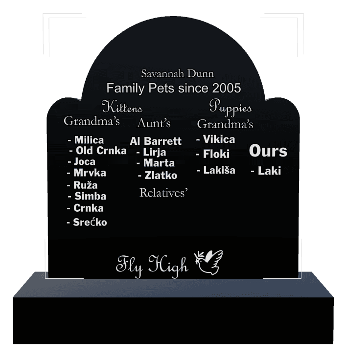 Laser-Etched Black Granite Headstone – Rest in Peace preview