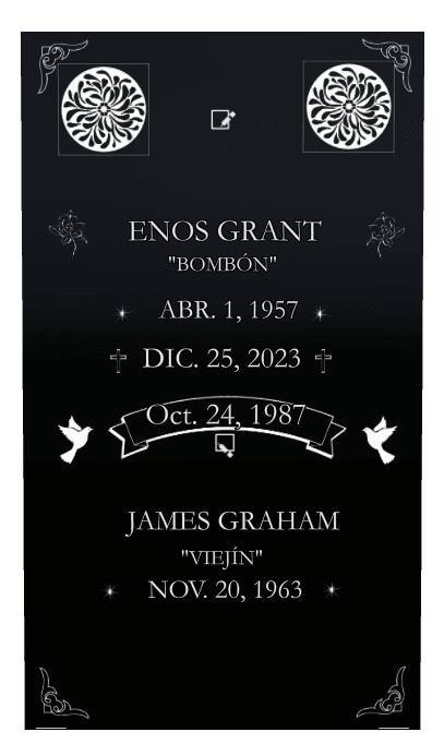 Square Laser-Etched Black Granite Headstone – Cross Dove preview