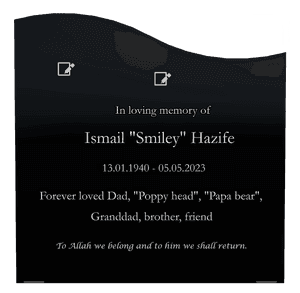 Left Wave - Forever Loved Headstone memorial design preview
