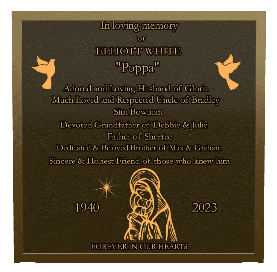 Rectangle (landscape) Bronze Plaque – dove preview
