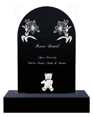 Half Round - Flower Teddy Bear memorial design preview