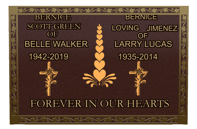 Rectangle (landscape) Bronze Plaque – flower preview