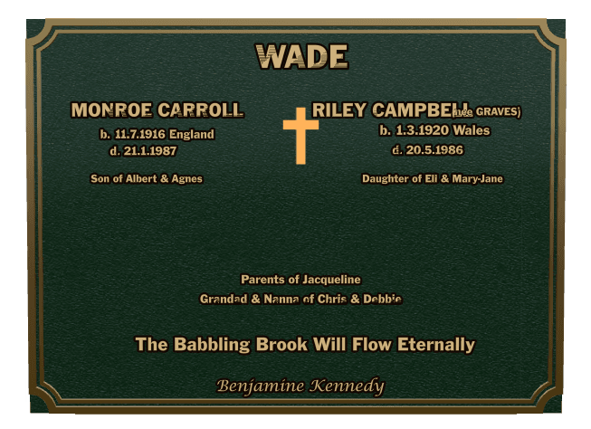 Rectangle (landscape) Bronze Plaque – cross preview