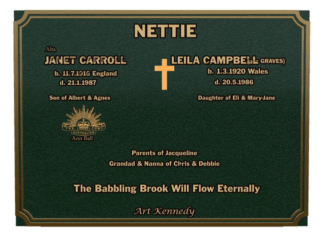 Rectangle (landscape) Bronze Plaque – cross preview