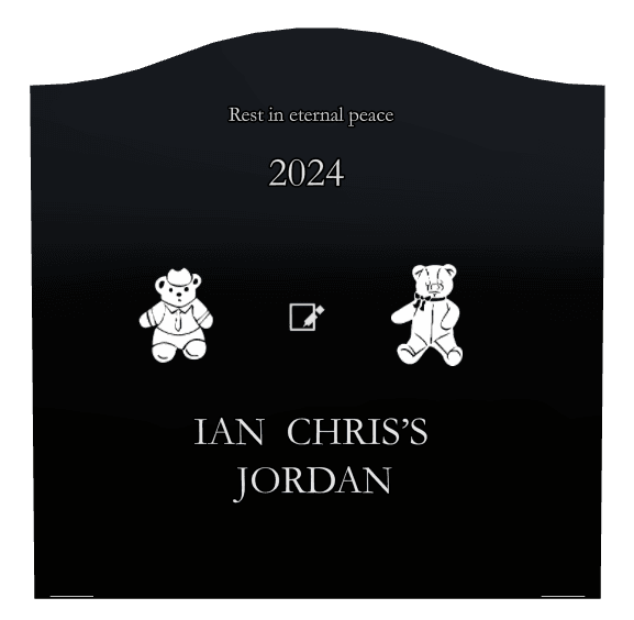 Serpentine Laser-Etched Black Granite Headstone – Rest in Eternal Peace preview